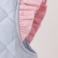 Blue corduroy bow embroidery ruffle vest