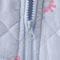 Blue corduroy bow embroidery ruffle vest
