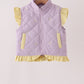 Purple corduroy bow embroidery ruffle vest