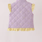 Purple corduroy bow embroidery ruffle vest