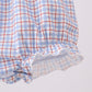 Blue Apple Smocked Plaid Bubble