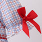 Blue Apple Smocked Plaid Dress