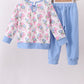 Blue floral jogger set