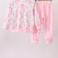 Pink floral jogger set