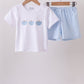 Blue Pumpkin Embroidered Gingham Shorts Set