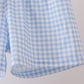 Blue Pumpkin Embroidered Gingham Shorts Set
