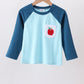 Teal Apple Embroidered Top