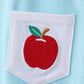 Teal Apple Embroidered Top