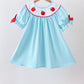 Blue Apple Embroidered Dress