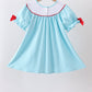 Blue Apple Embroidered Dress