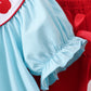 Blue Apple Embroidered Pants Set