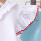 Blue Apple Applique Skorts Set
