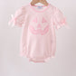 Pink Jack-O-Lantern  Applique Bow Bubble