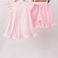 Pink Jack-O-Lantern  Applique Ruffle Shorts Set