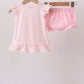 Pink Jack-O-Lantern  Applique Ruffle Bloomer Set