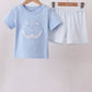 Blue Jack-O-Lantern  Applique Shorts Set
