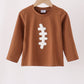 Brown Football French Knot Top