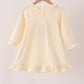Cream Football French Knot Ruffle Dress