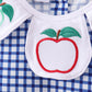 Navy Apple Embroidered Gingham Bloomer Set