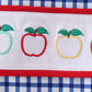 Navy Apple Embroidered Gingham Jon Jon