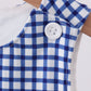 Navy Apple Embroidered Gingham Jon Jon