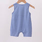 Navy Apple Embroidered Gingham Jon Jon