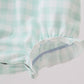 Green football french knot gingham ruffle bubble