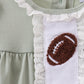 Green football french knot gingham bloomer set