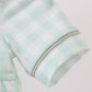 Green football french knot gingham bubble