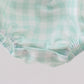 Green football french knot gingham bubble