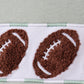 Green football french knot gingham shorts set
