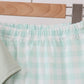 Green football french knot gingham shorts set