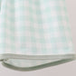 Green football french knot gingham shorts set