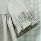 Green football french knot gingham ruffle shorts set