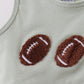 Green football french knot gingham skorts set