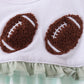 Green football french knot gingham ruffle dress