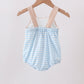 Blue Puppy Ball Embroidered Stripe Bubble