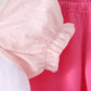 Pink Castle Embroidery Jacquard Pants Set