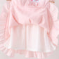 Pink Castle Embroidery Jacquard Ruffle Dress