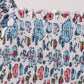 Blue floral smocked ruffle bubble