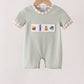 Green Scarecrow Embroidery Romper