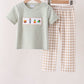 Green Scarecrow Embroidery Pants Set