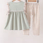 Green Scarecrow Embroidery Ruffle Pants Set