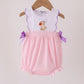 Pink Puppy Pumpkin Applique Bow Bubble
