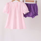 Pink Puppy Pumpkin Applique Bloomer Set