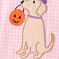 Pink Puppy Pumpkin Applique Ruffle Shorts Set