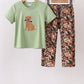 Green Hunting Print Pants Set