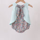 Blue Floral Bow Applique Bubble