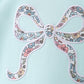 Blue Floral Bow Applique Bloomer Set