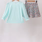 Blue Floral Bow Applique Skorts Set